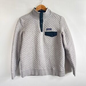 Patagonia Women's Organic Cotton Quilt Snap-T Pullover Size Small Gray *READ*